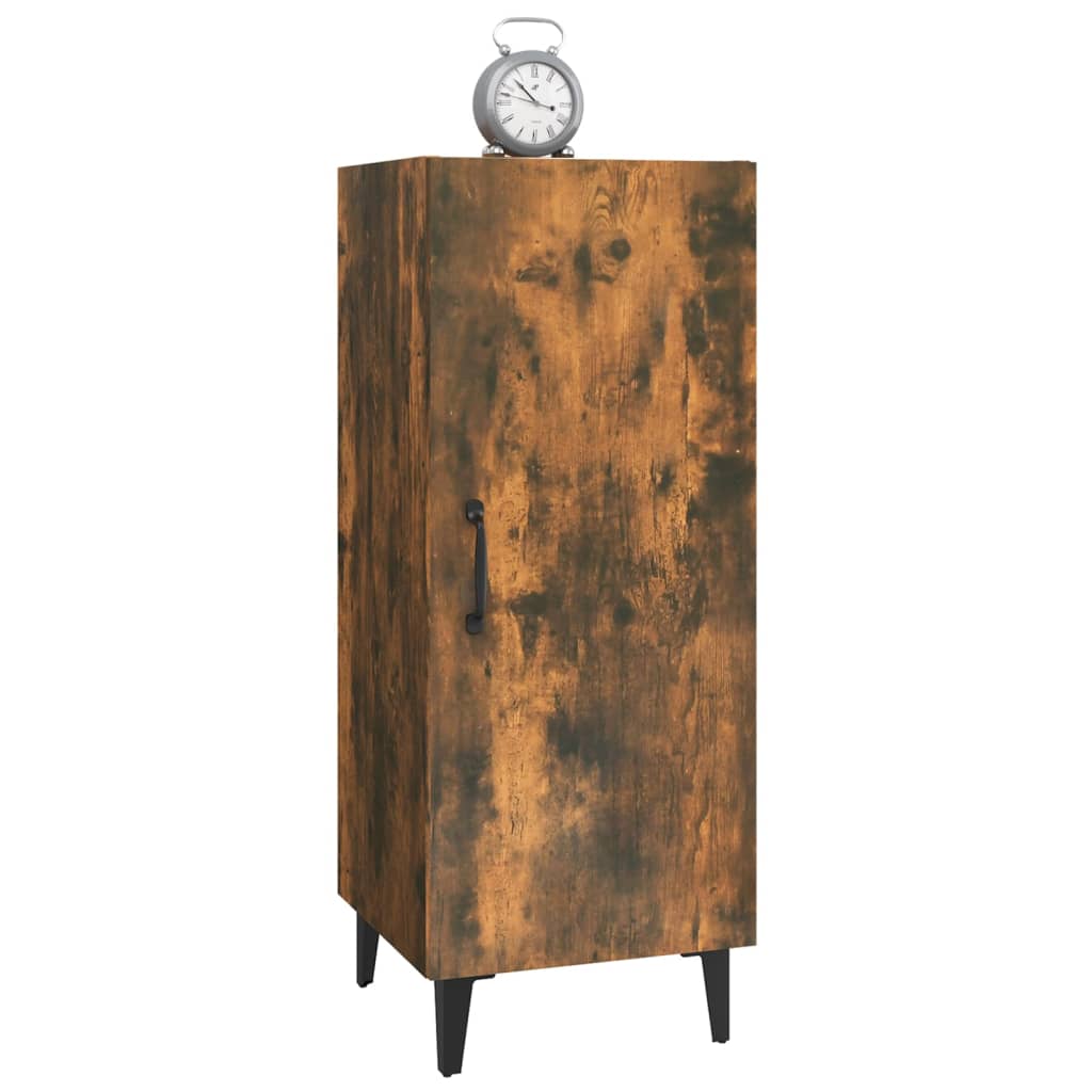 vidaXL Commode Chêne fumé 34,5x34x90 cm Bois d'ingénierie