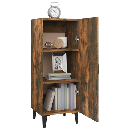 vidaXL Commode Chêne fumé 34,5x34x90 cm Bois d'ingénierie