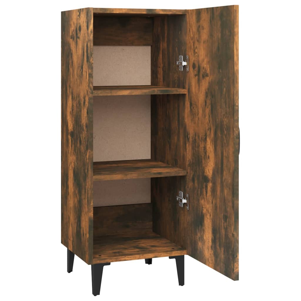 vidaXL Commode Chêne fumé 34,5x34x90 cm Bois d'ingénierie