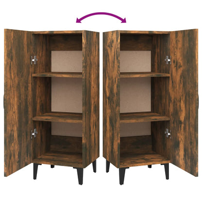 vidaXL Commode Chêne fumé 34,5x34x90 cm Bois d'ingénierie