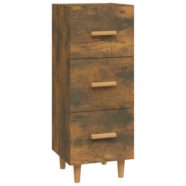 vidaXL Commode Chêne fumé 34,5x34x90 cm Bois d'ingénierie