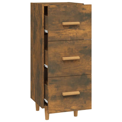 vidaXL Commode Chêne fumé 34,5x34x90 cm Bois d'ingénierie