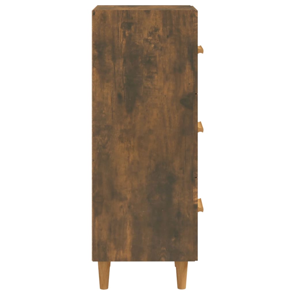 vidaXL Commode Chêne fumé 34,5x34x90 cm Bois d'ingénierie