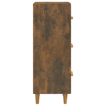 vidaXL Commode Chêne fumé 34,5x34x90 cm Bois d'ingénierie