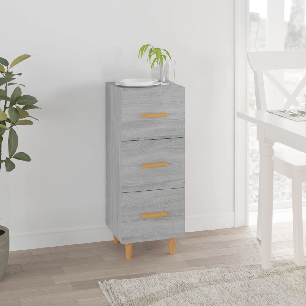 vidaXL Sideboard Grau Sonoma 34,5x34x90 cm Holzwerkstoff