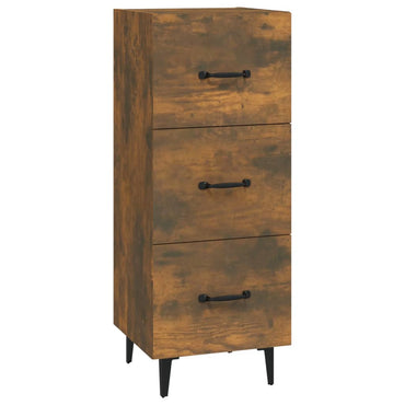 vidaXL Commode Chêne fumé 34,5x34x90 cm Bois d'ingénierie