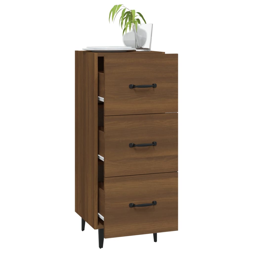 vidaXL Commode Effet chêne marron 34,5x34x90 cm Bois d'ingénierie