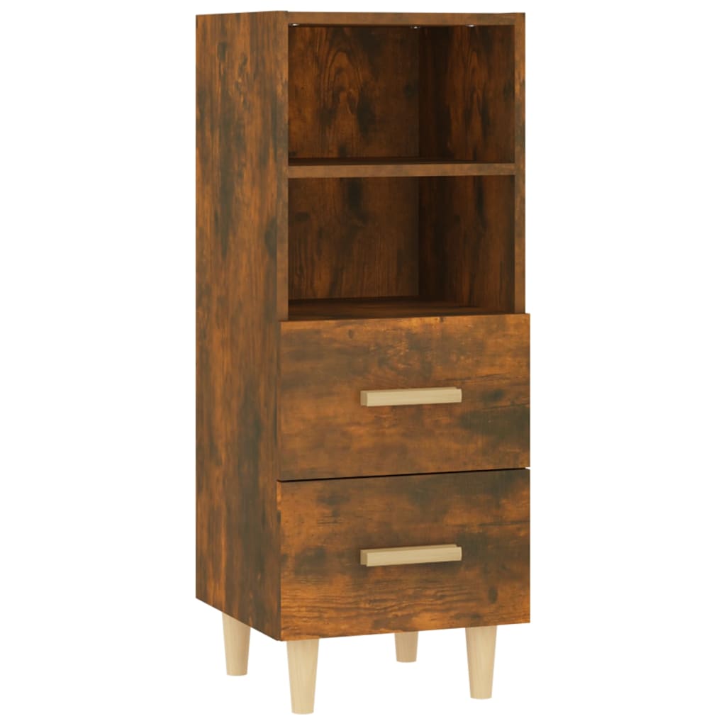 vidaXL Bahut chêne fumé 34,5x34x90 cm Bois d'ingénierie