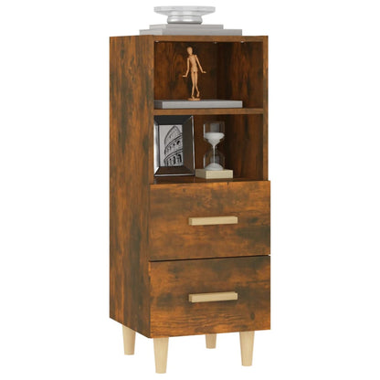 vidaXL Bahut chêne fumé 34,5x34x90 cm Bois d'ingénierie