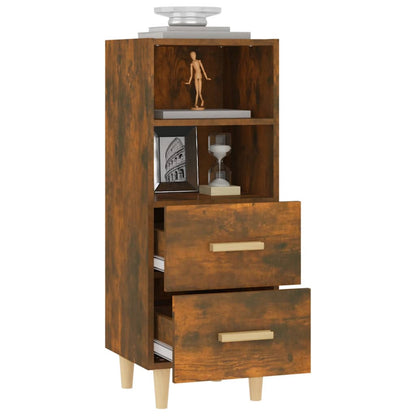 vidaXL Bahut chêne fumé 34,5x34x90 cm Bois d'ingénierie