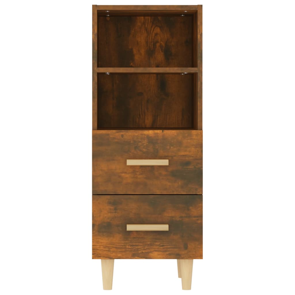 vidaXL Bahut chêne fumé 34,5x34x90 cm Bois d'ingénierie