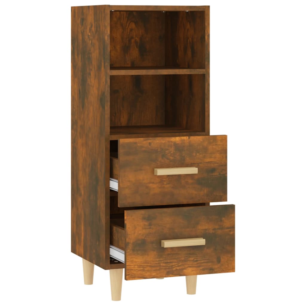 vidaXL Bahut chêne fumé 34,5x34x90 cm Bois d'ingénierie