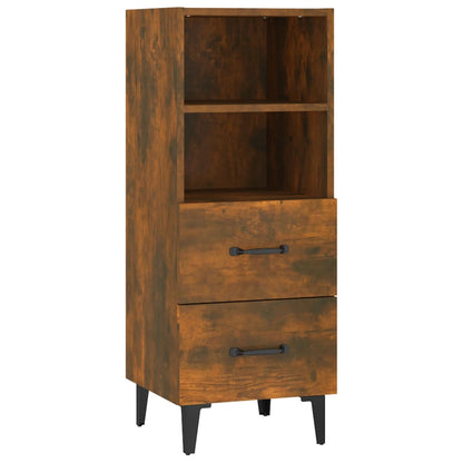 vidaXL Commode Chêne fumé 34,5x34x90 cm Bois d'ingénierie