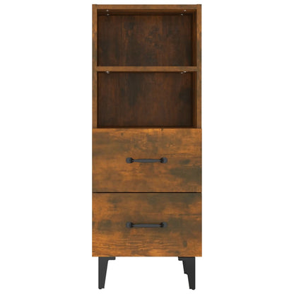vidaXL Commode Chêne fumé 34,5x34x90 cm Bois d'ingénierie