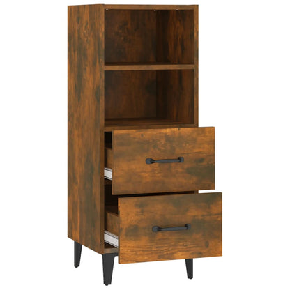 vidaXL Commode Chêne fumé 34,5x34x90 cm Bois d'ingénierie