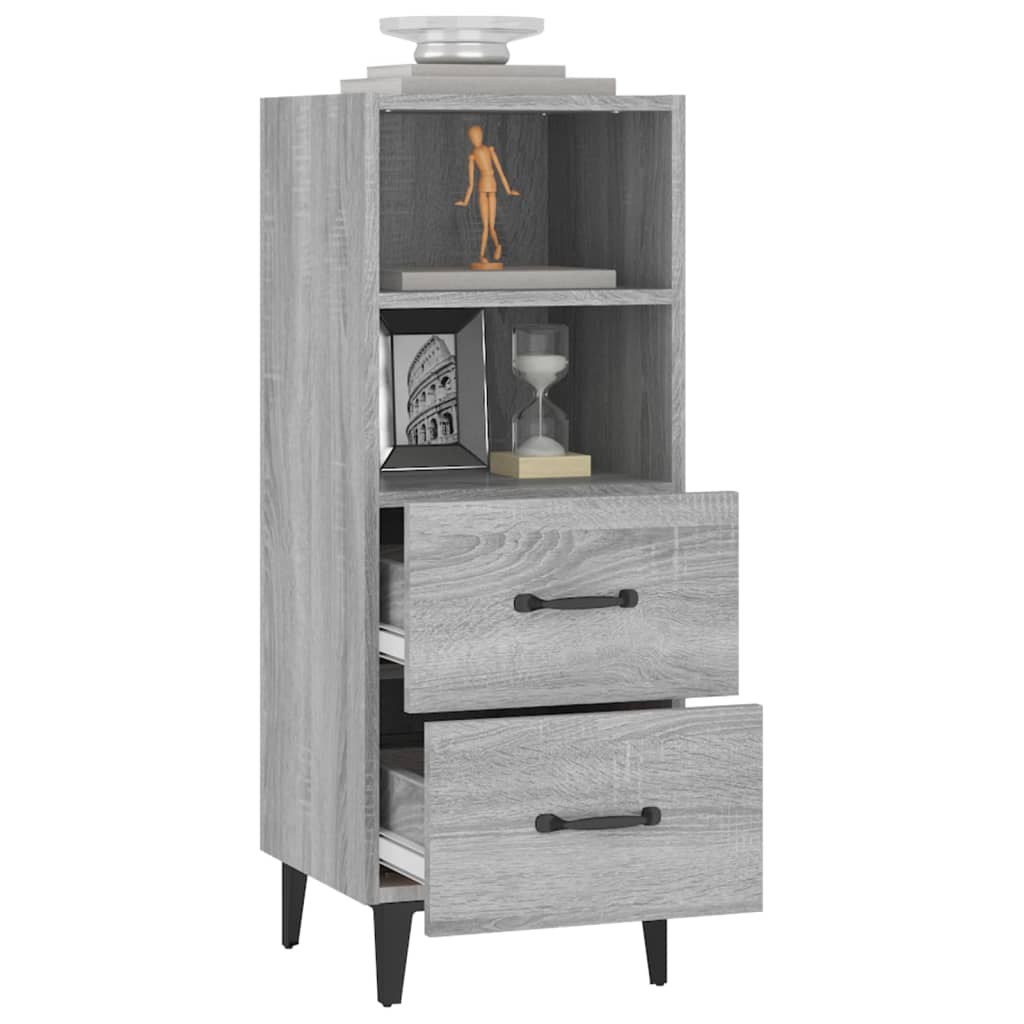 vidaXL Bahut gris Sonoma 34,5x34x90 cm Bois d'ingénierie