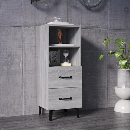 vidaXL Bahut gris Sonoma 34,5x34x90 cm Bois d'ingénierie