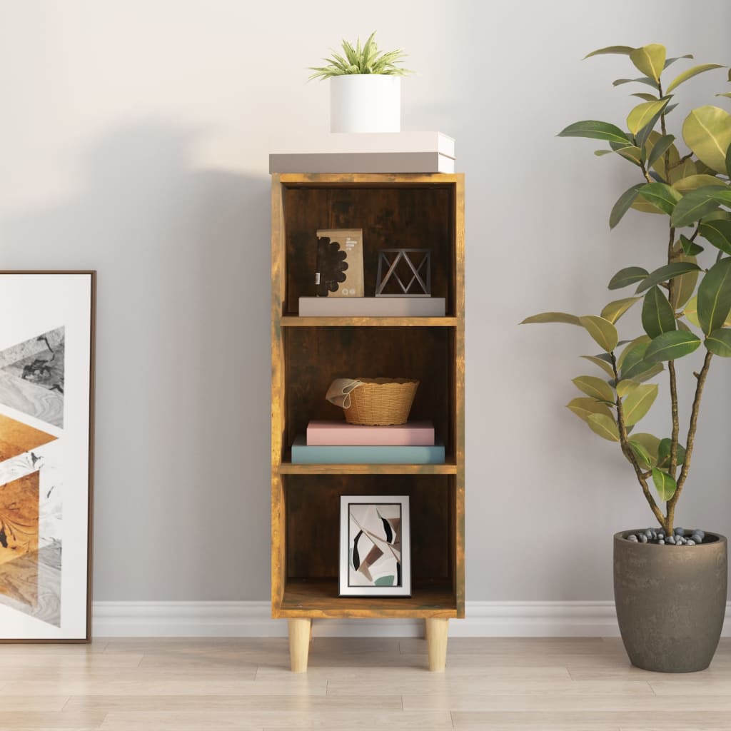 vidaXL Buffet chêne fumé 34,5x32,5x90 cm Bois d'ingénierie