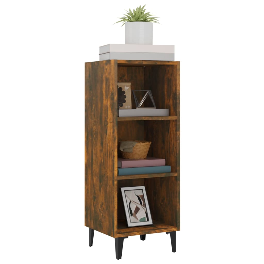 vidaXL Buffet chêne fumé 34,5x32,5x90 cm Bois d'ingénierie