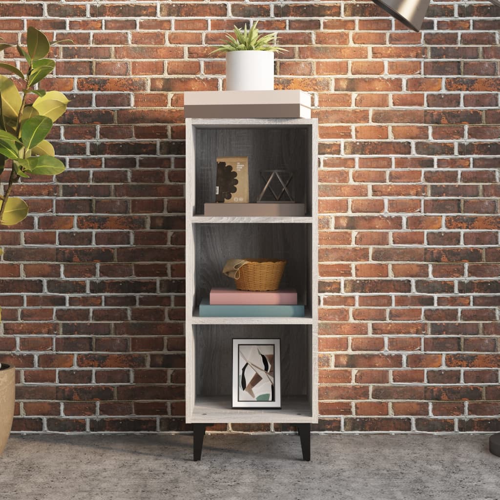 vidaXL Commode Gris Sonoma 34,5x32,5x90 cm Bois d'ingénierie