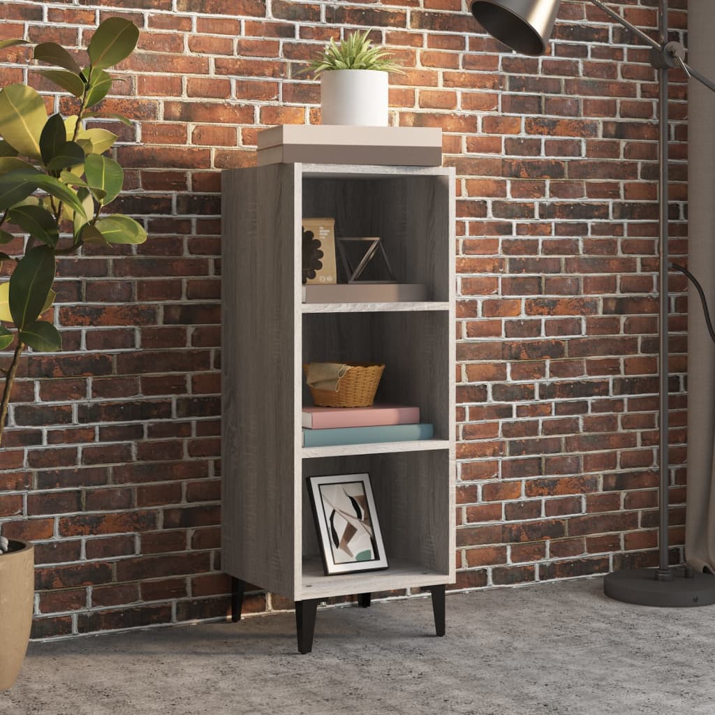 vidaXL Commode Gris Sonoma 34,5x32,5x90 cm Bois d'ingénierie