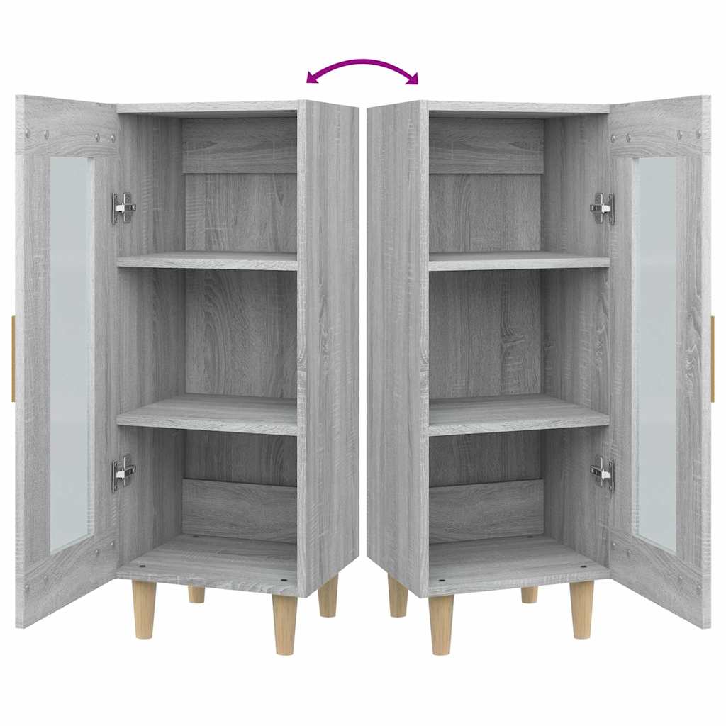 vidaXL Bahut gris Sonoma 34,5x34x90 cm Bois d'ingénierie