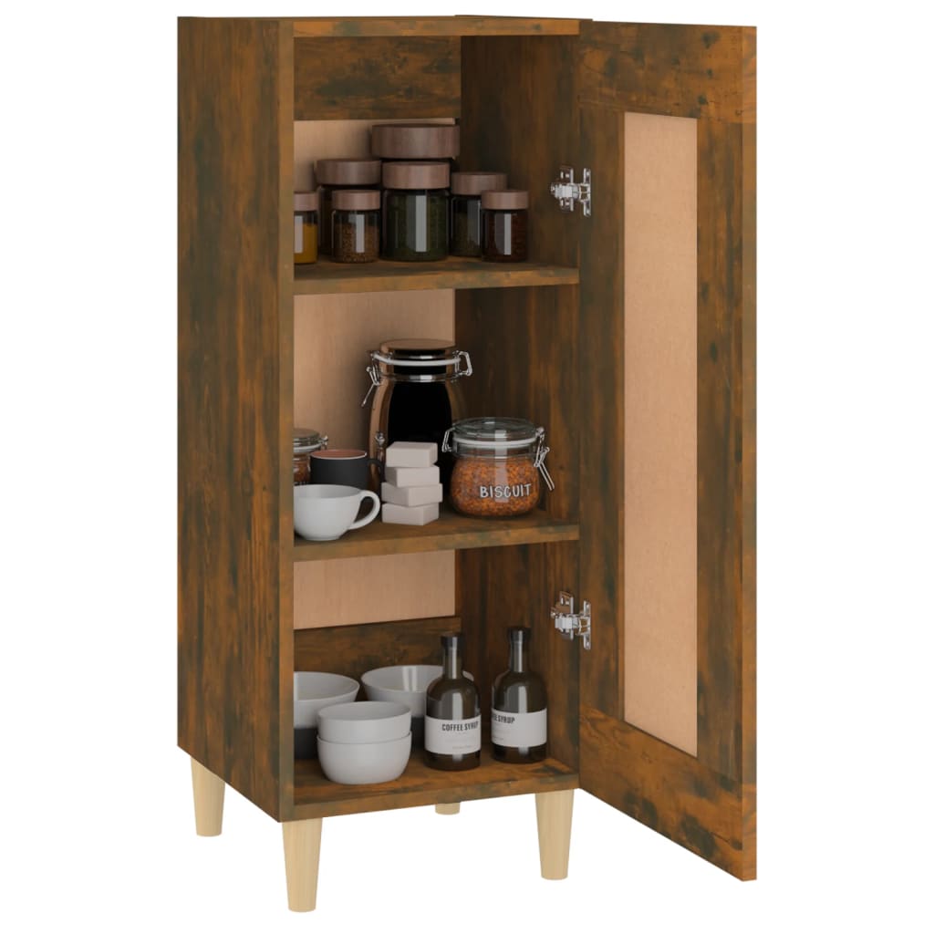 vidaXL Bahut chêne fumé 34,5x34x90 cm Bois d'ingénierie