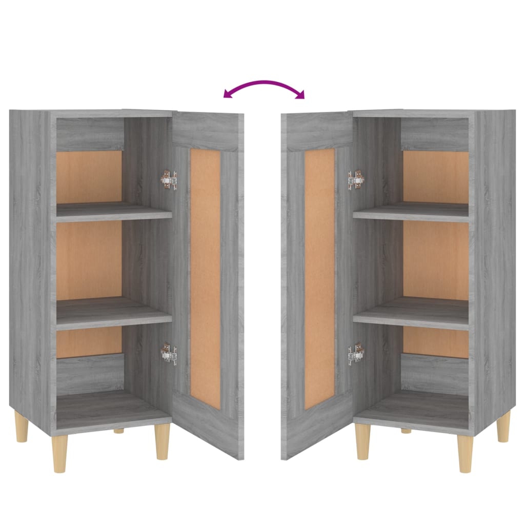vidaXL Bahut gris Sonoma 34,5x34x90 cm Bois d'ingénierie