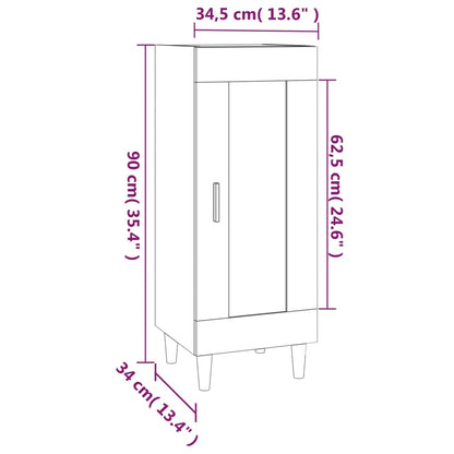 vidaXL Bahut gris Sonoma 34,5x34x90 cm Bois d'ingénierie