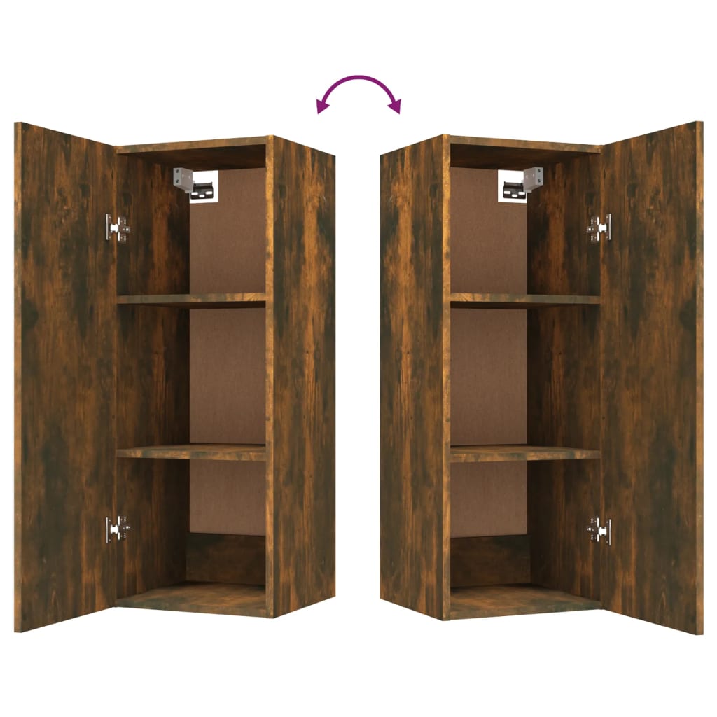 vidaXL Wandschrank Räuchereiche 34,5x34x90 cm Holzwerkstoff