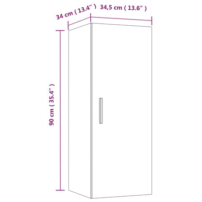 vidaXL Wandschrank Räuchereiche 34,5x34x90 cm Holzwerkstoff
