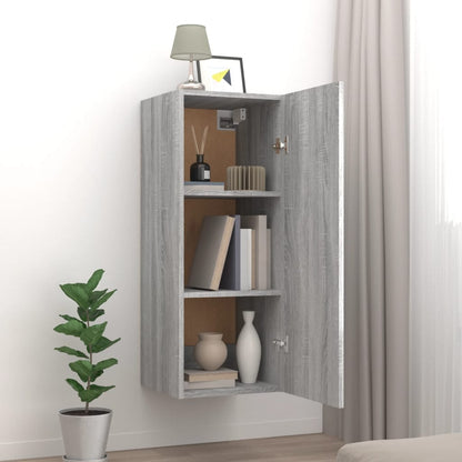 vidaXL Wandschrank Grau Sonoma 34,5x34x90 cm Holzwerkstoff