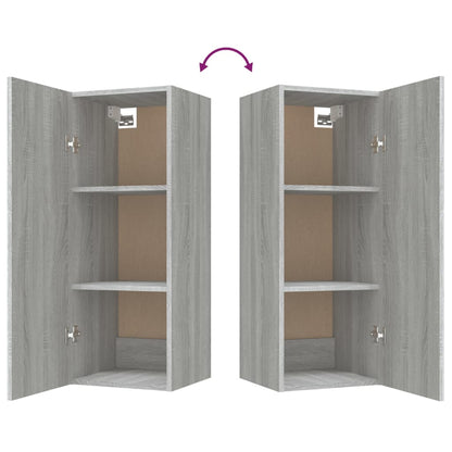 vidaXL Wandschrank Grau Sonoma 34,5x34x90 cm Holzwerkstoff