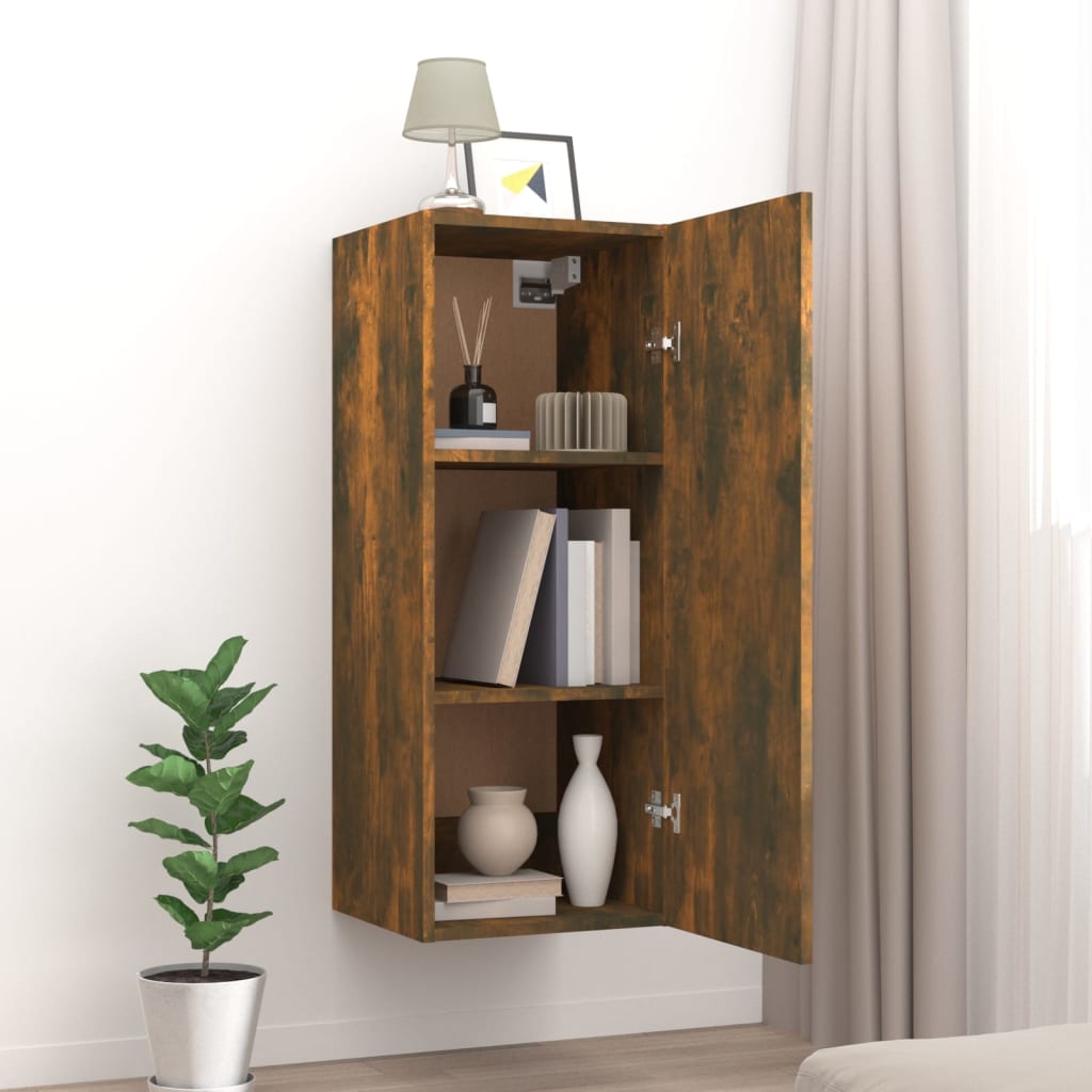 vidaXL Hängeschrank Räuchereiche 34,5x34x90 cm Holzwerkstoff