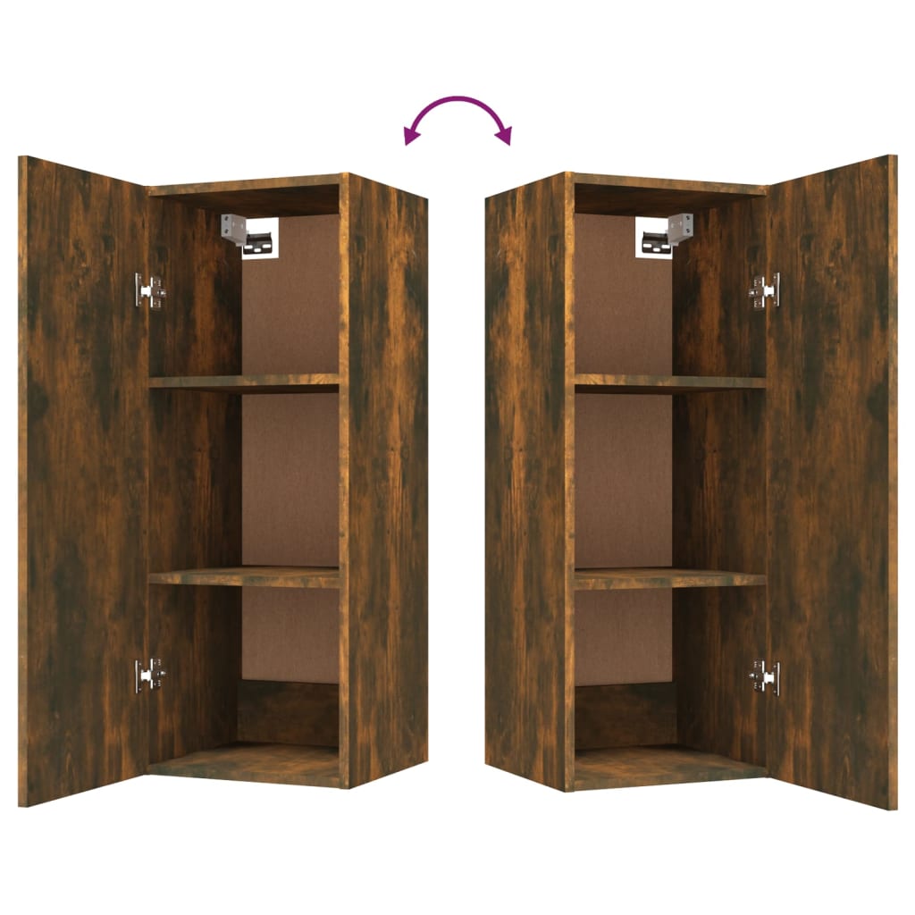 vidaXL Hängeschrank Räuchereiche 34,5x34x90 cm Holzwerkstoff