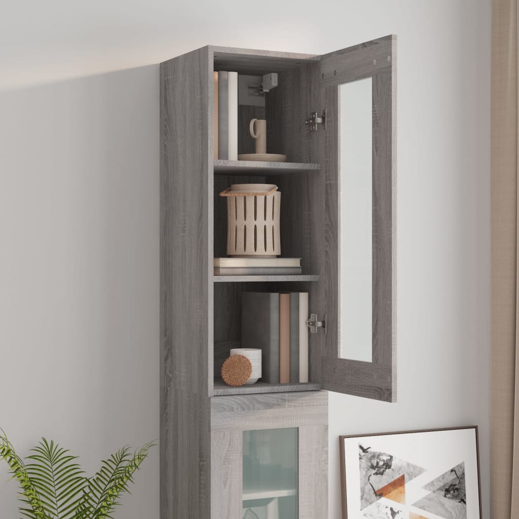 vidaXL Armoire murale Gris Sonoma 34,5x34x90 cm