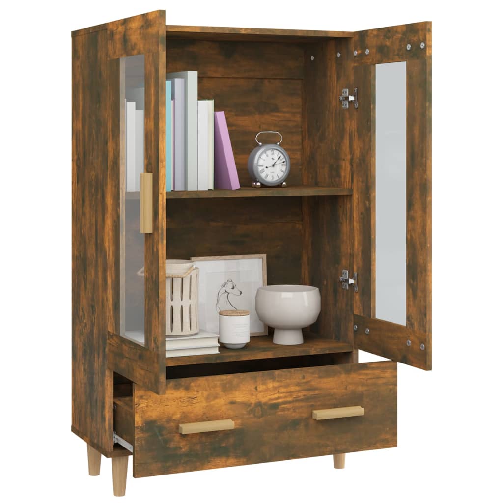 vidaXL Meuble haut chêne fumé 70x31x115 cm bois d'ingénierie
