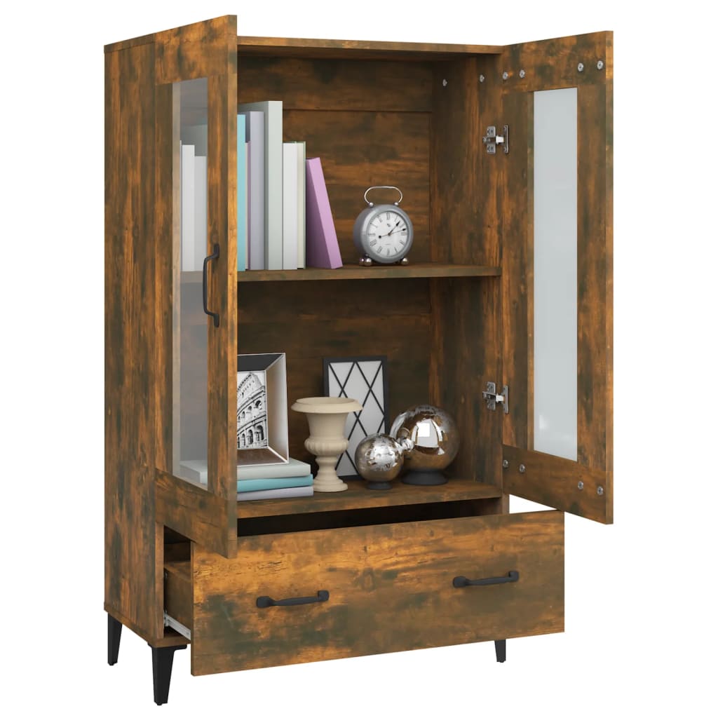 vidaXL Meuble haut chêne fumé 70x31x115 cm bois d'ingénierie