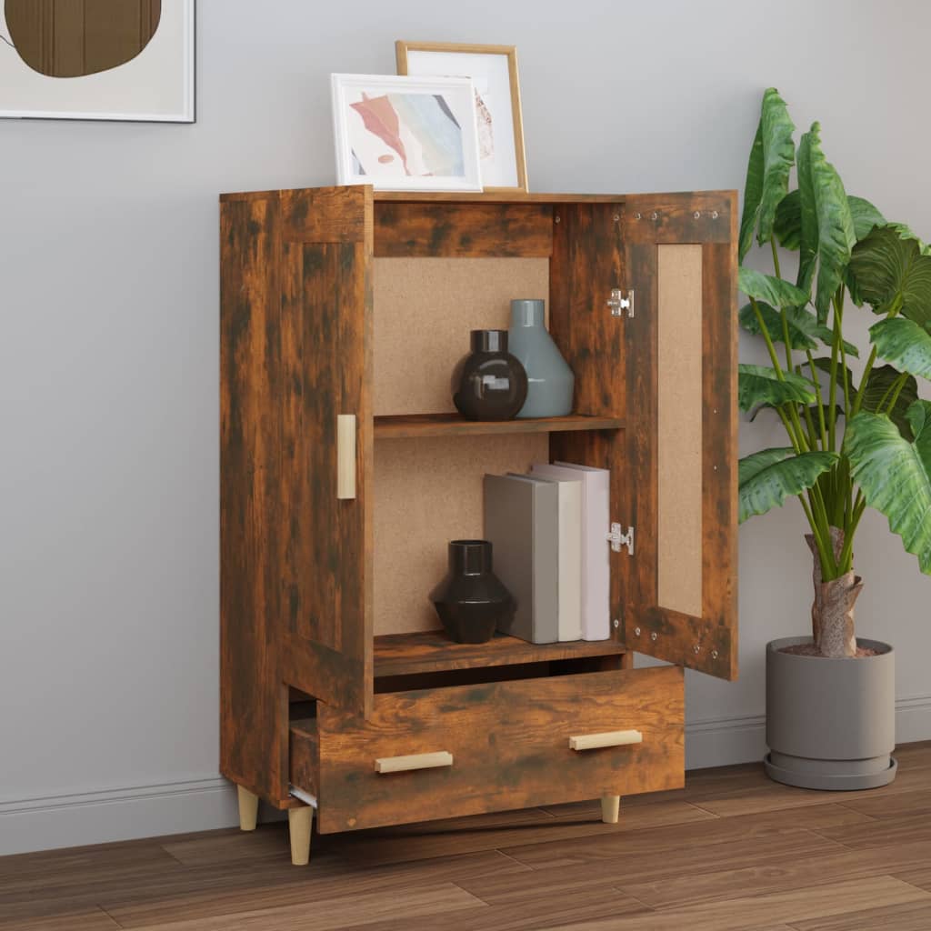 vidaXL Meuble haut chêne fumé 70x31x115 cm bois d'ingénierie