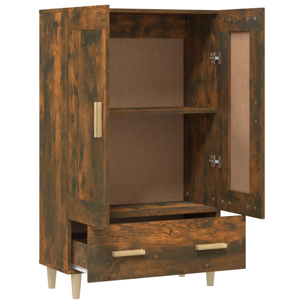 vidaXL Meuble haut chêne fumé 70x31x115 cm bois d'ingénierie