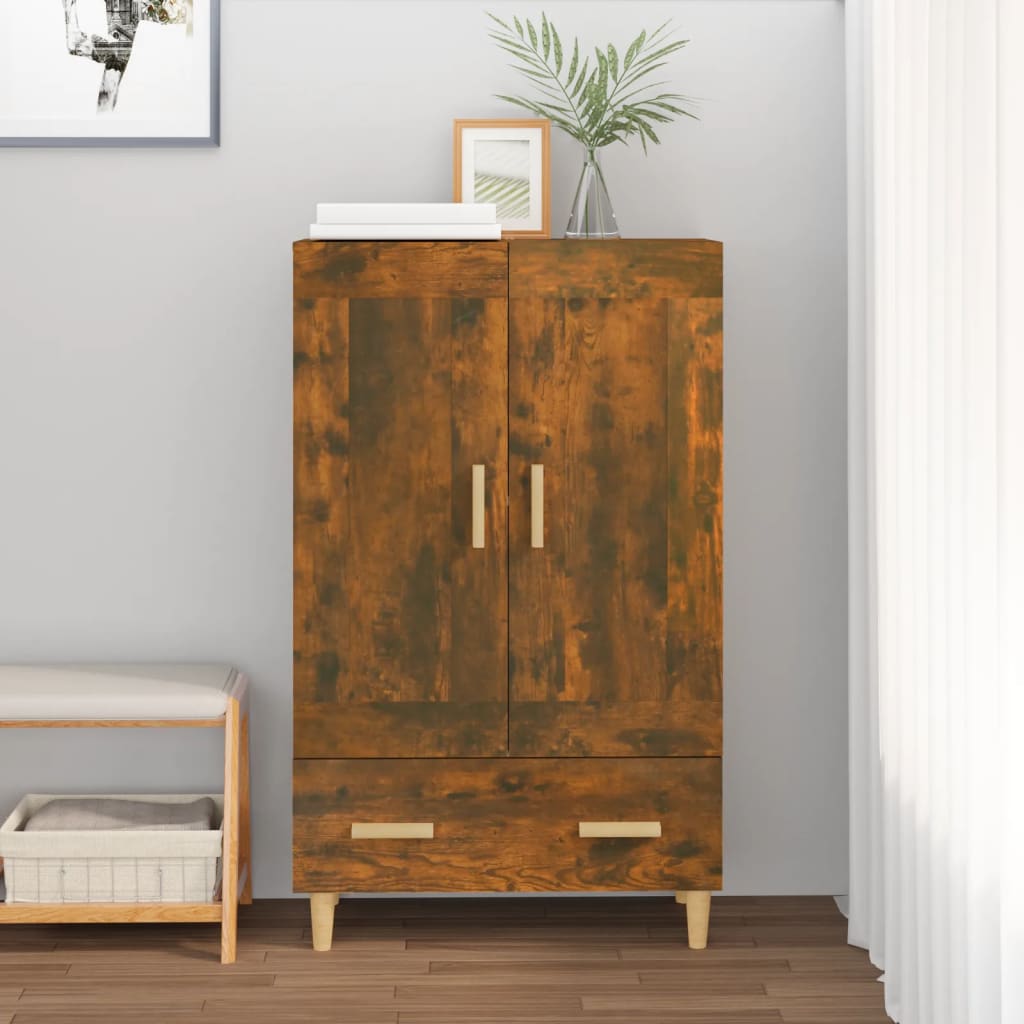 vidaXL Meuble haut chêne fumé 70x31x115 cm bois d'ingénierie