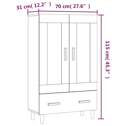 vidaXL Bahut haut gris Sonoma 70x31x115 cm en bois d'ingénierie