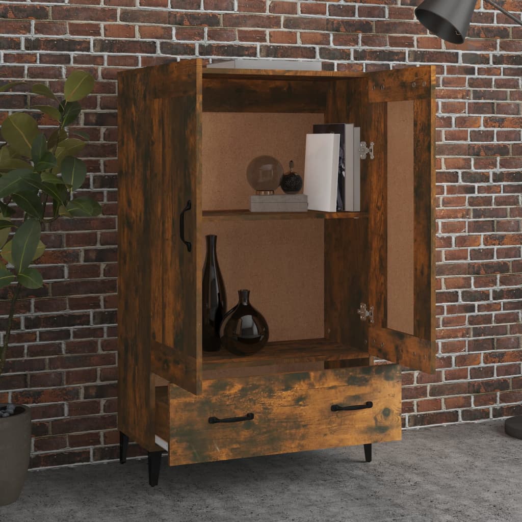 vidaXL Meuble haut chêne fumé 70x31x115 cm bois d'ingénierie