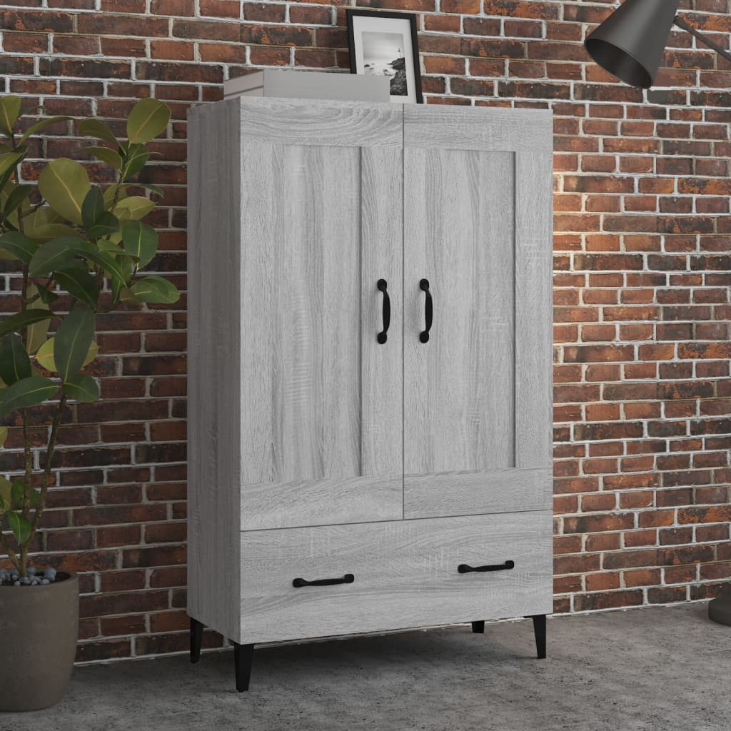 vidaXL Bahut haut gris Sonoma 70x31x115 cm en bois d'ingénierie