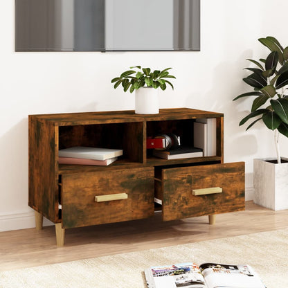 Meuble TV vidaXL chêne fumé 80x36x50 cm aggloméré