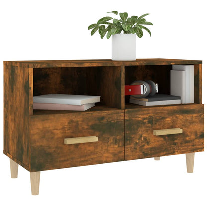 Meuble TV vidaXL chêne fumé 80x36x50 cm aggloméré
