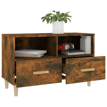 Meuble TV vidaXL chêne fumé 80x36x50 cm aggloméré