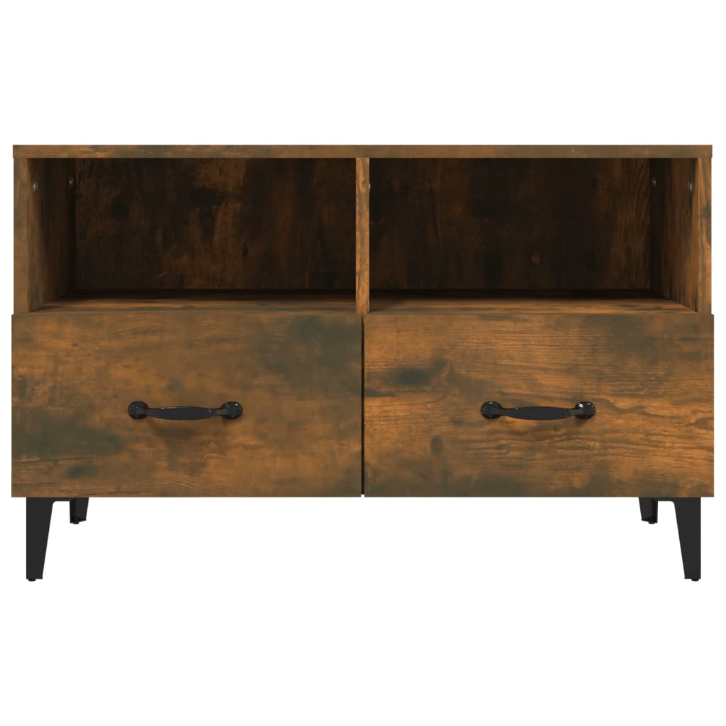 Meuble TV vidaXL chêne fumé 80x36x50 cm aggloméré