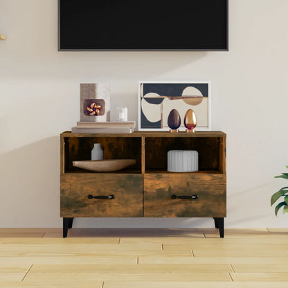 Meuble TV vidaXL chêne fumé 80x36x50 cm aggloméré