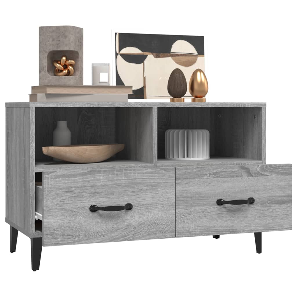 vidaXL Meuble TV Gris Sonoma 80x36x50 cm Bois d'ingénierie